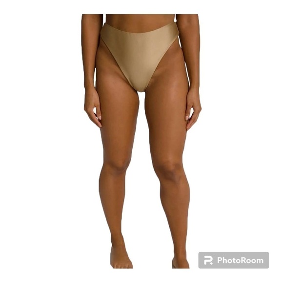 Good American Women’s Good Waist Reversible High Shine Cheeky Bikini Swim Bottom - Picture 8 of 15